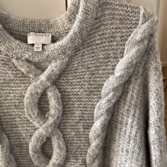 Witchery cable knit grey jumper size small - Picture 5 of 8